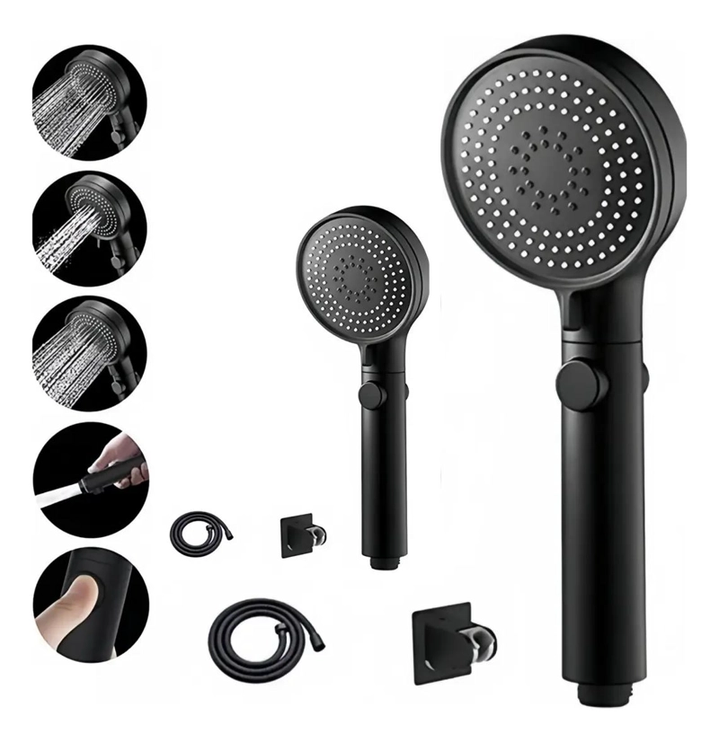 KIT MANGUERA DUCHA TELE FONO SOPORTE ACERO INOXIDABLE - 1