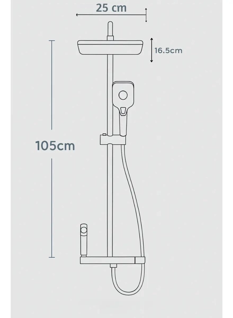 DUCHA COLUMNA MODERNA CON CABEZAL MONOCOMANDO Y 4 FUNC - 5