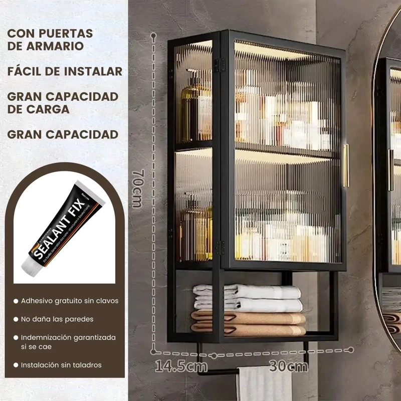 GABINETE DE BAÑO PARA ALMACENAMIENTO 70X30 CM - 2