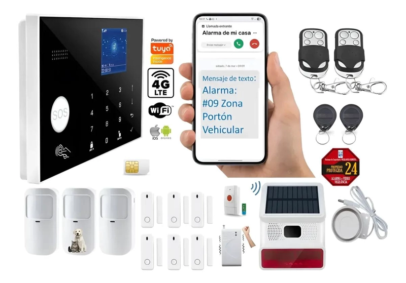 ALARMA WIFI GSM PARA CASA Y NEGOCIO CON SIRENA SOLAR 110D - 1