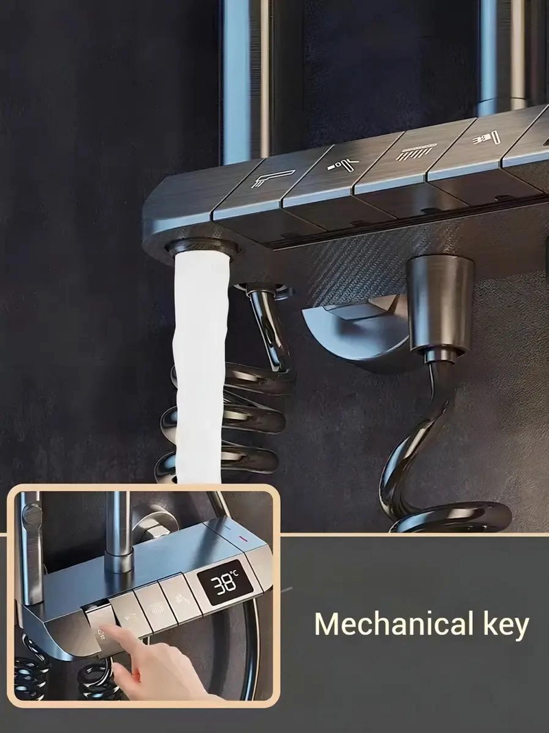 DUCHA COLUMNA MODERNA 4 FUNCIONES CON LLAVE Y BOTONES - 3