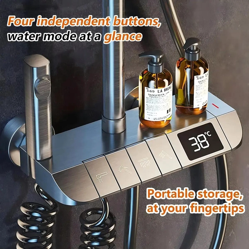 DUCHA COLUMNA MODERNA 4 FUNCIONES CON LLAVE Y BOTONES - 5