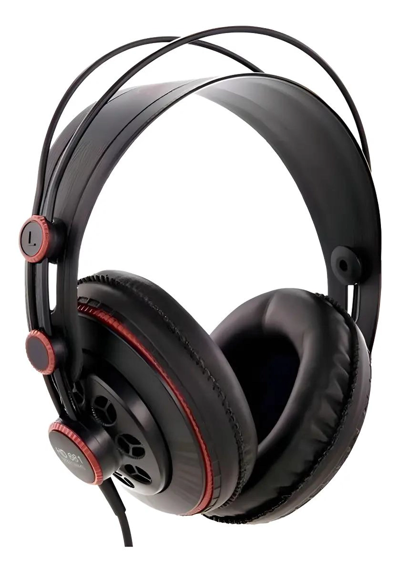 AURICULARES SUPERLUX HD681 NEGRO ROJO SONIDO BALANCEADO - 1