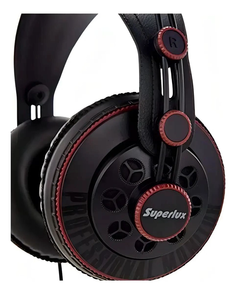AURICULARES SUPERLUX HD681 NEGRO ROJO SONIDO BALANCEADO - 5