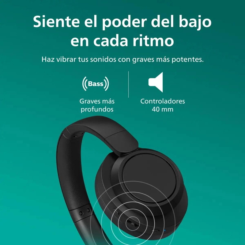 AUDIFONOS BLUETOOTH CON CANCELACION DE RUIDO Y 70H DE BUS - 2