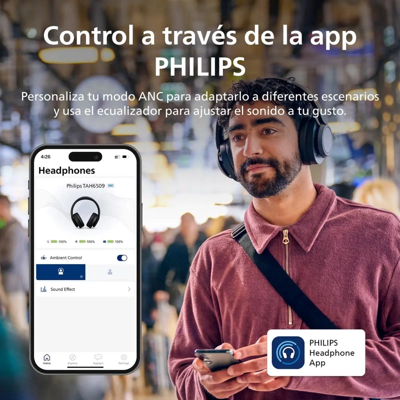 AUDIFONOS BLUETOOTH CON CANCELACION DE RUIDO Y 70H DE BUS - 3