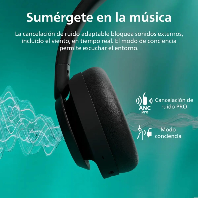 AUDIFONOS BLUETOOTH CON CANCELACION DE RUIDO Y 70H DE BUS - 5