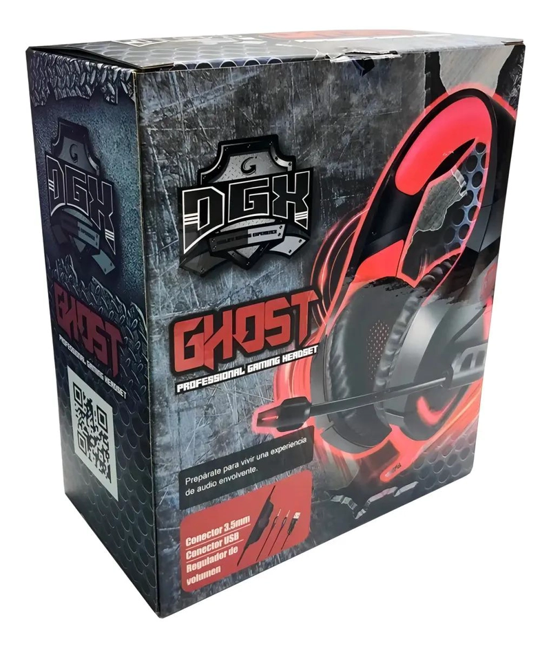 AUDIFONO GAMER CON MICROFONO Y LUZ ROJA 3.5MM - 3