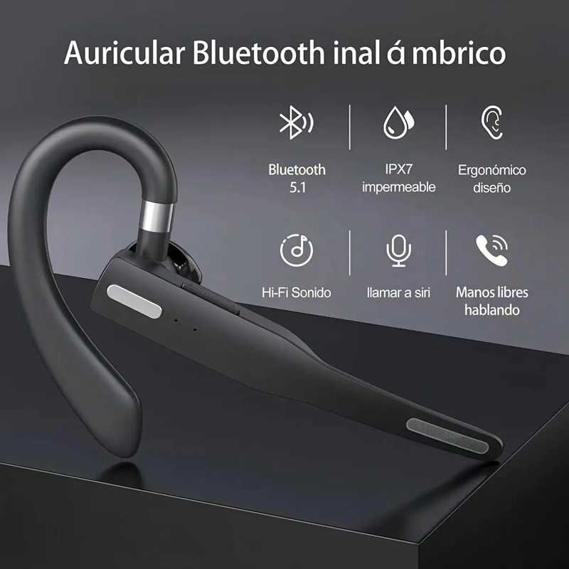 AUDIFONO BLUETOOTH INALAMBRICO MANOS LIBRES PARA AUTO - 2