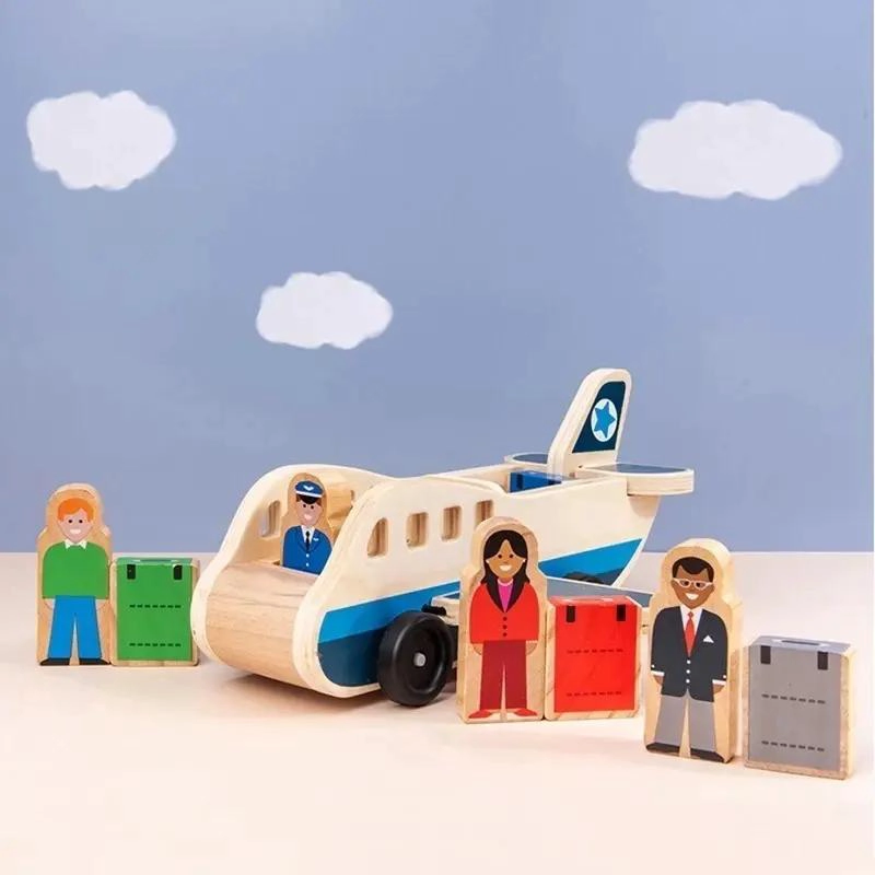 AVION DE MADERA DIDACTICO PARA NIÑOS - 5