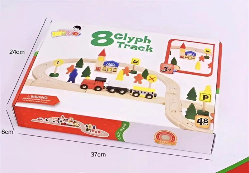 TREN DE MADERA CON RIEL DE 48 PIEZAS - 2