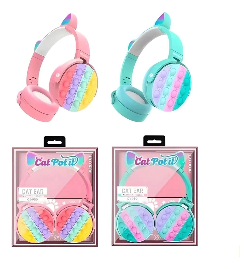 AUDIFONOS BLUETOOTH INALAMBRICOS CON DISEÑO DE GATO - 2
