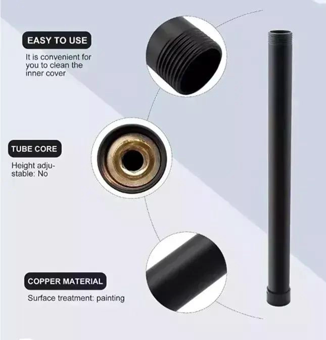 EXTENSION PARA COLUMNA DE DUCHA NEGRA 30 CM - 4