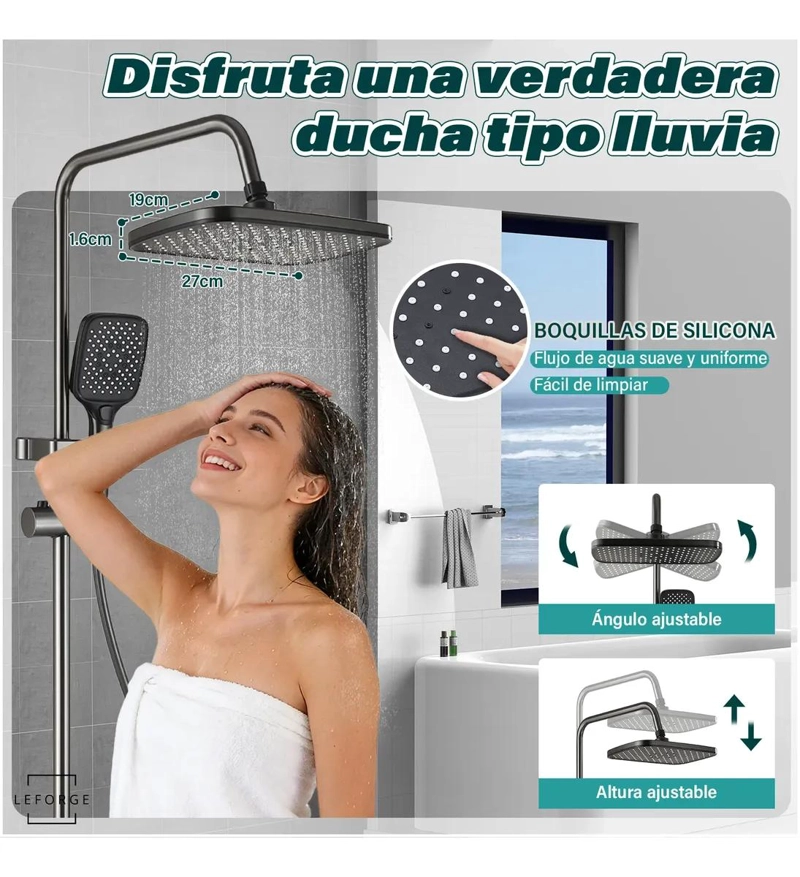 COLUMNA DE DUCHA MODERNA CON 4 FUNCIONES Y PANTALLA - 3
