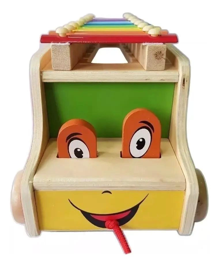 CAMION XILOFONO DE MADERA CON CARRITO DE ARRASTRE - 2