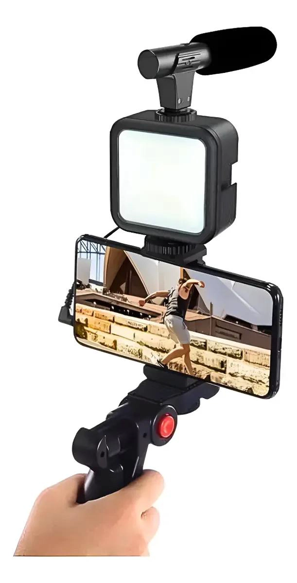 KIT PARA CREADORES CON ESTABILIZADOR Y MICROFONO PARA CEL - 1