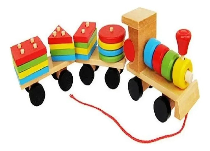 TREN DE MADERA CON PIEZAS GEOME TRICAS PARA EMPUJAR - 3