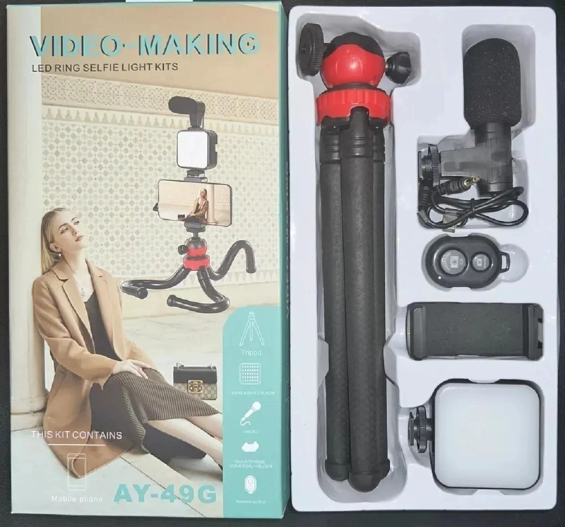 KIT DE GRABACION CON MICROFONO Y TRIPODE FLEXIBLE - 2