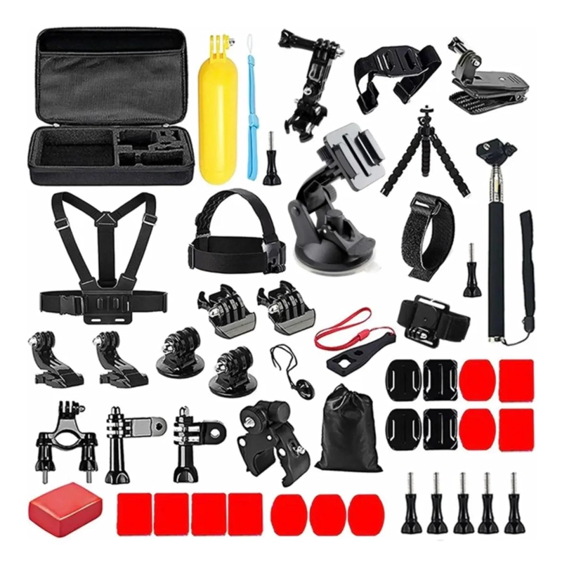 KIT 51 ACCESORIOS PARA CAMARA DEPORTIVA CON ESTUCHE - 1
