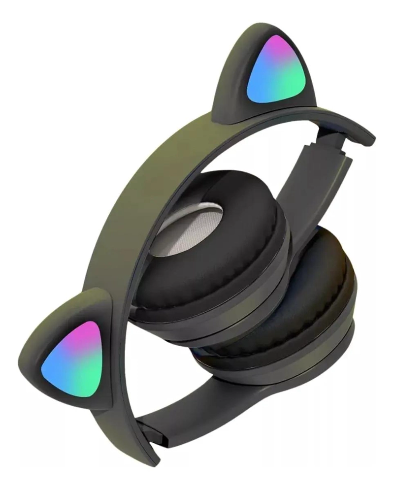 AURICULARES BLUETOOTH CON OREJAS DE GATO Y LUZ RGB - 4