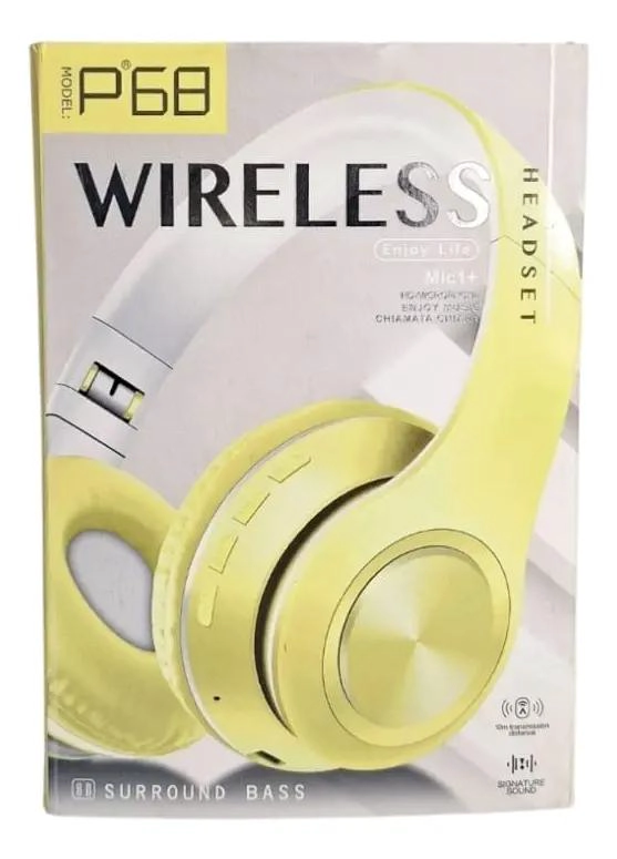 AUDIFONOS INALAMBRICOS BLUETOOTH 5.0 COLOR AMARILLO - 1