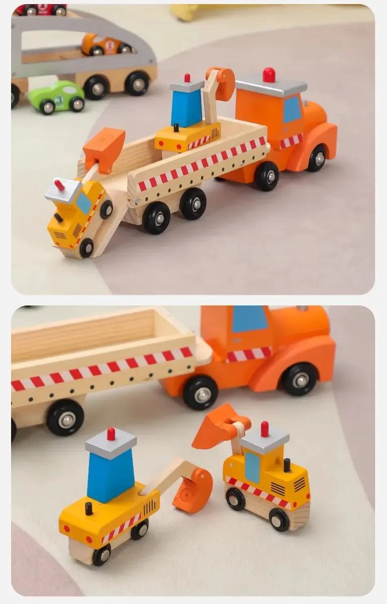 CAMION EXCAVADORA DE MADERA PARA NIÑOS - 2