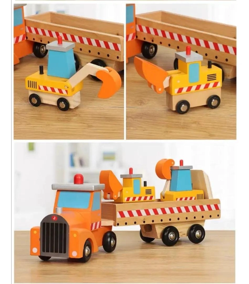 CAMION EXCAVADORA DE MADERA PARA NIÑOS - 3