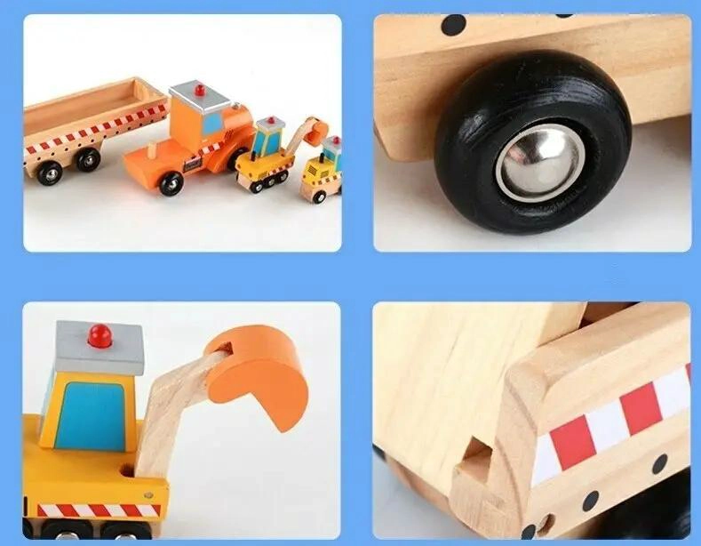 CAMION EXCAVADORA DE MADERA PARA NIÑOS - 5