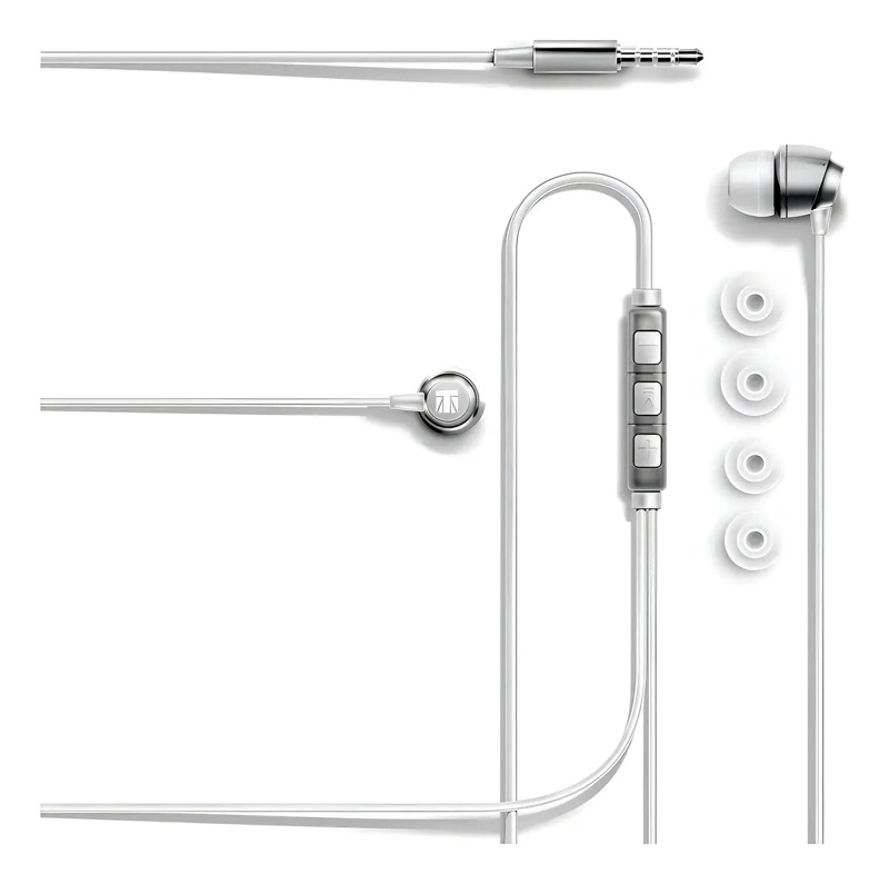 AURICULARES IN-EAR METALICOS CON MICROFONO COLOR PLATEADO - 1