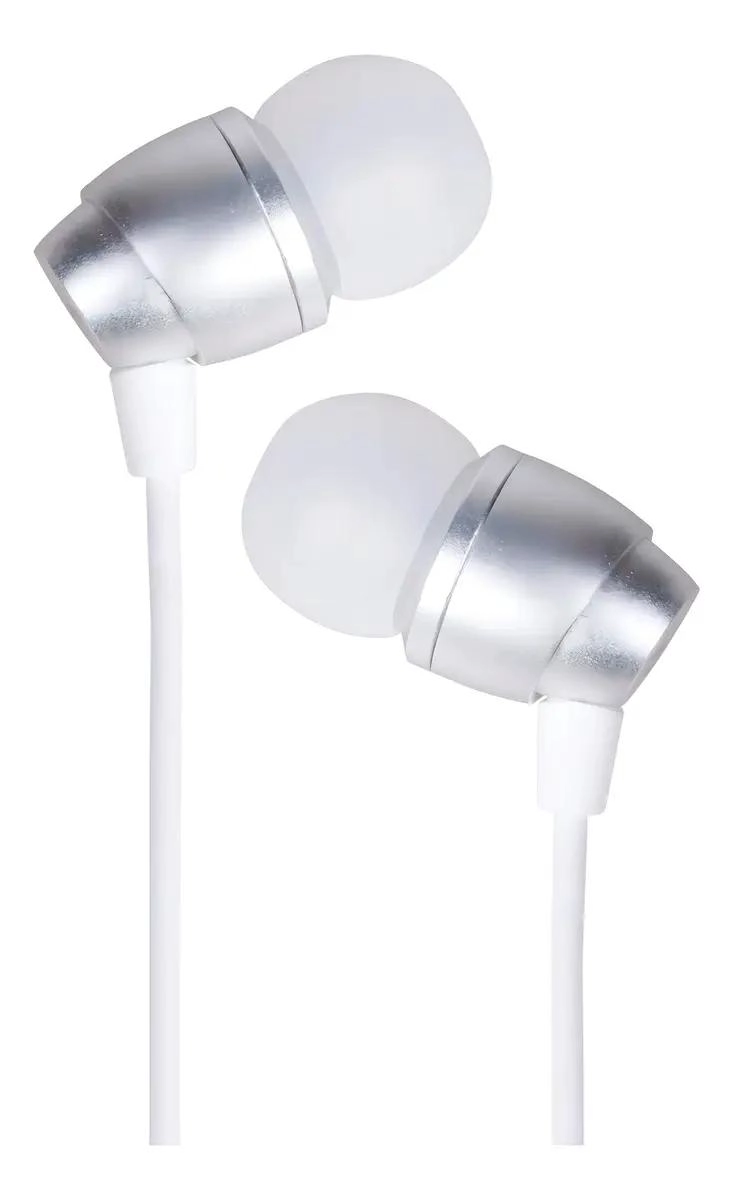 AURICULARES IN-EAR METALICOS CON MICROFONO COLOR PLATEADO - 2