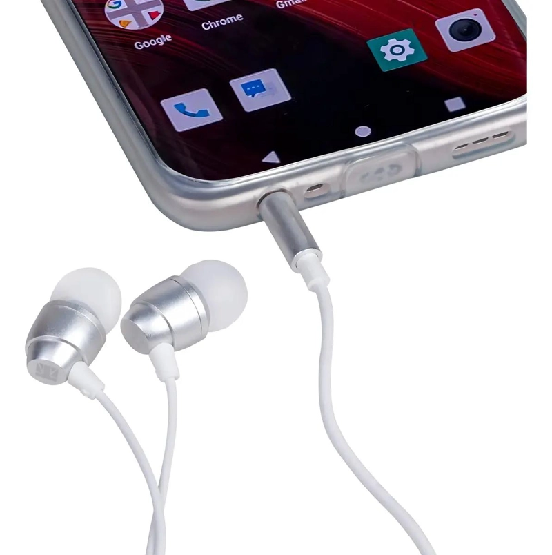 AURICULARES IN-EAR METALICOS CON MICROFONO COLOR PLATEADO - 5