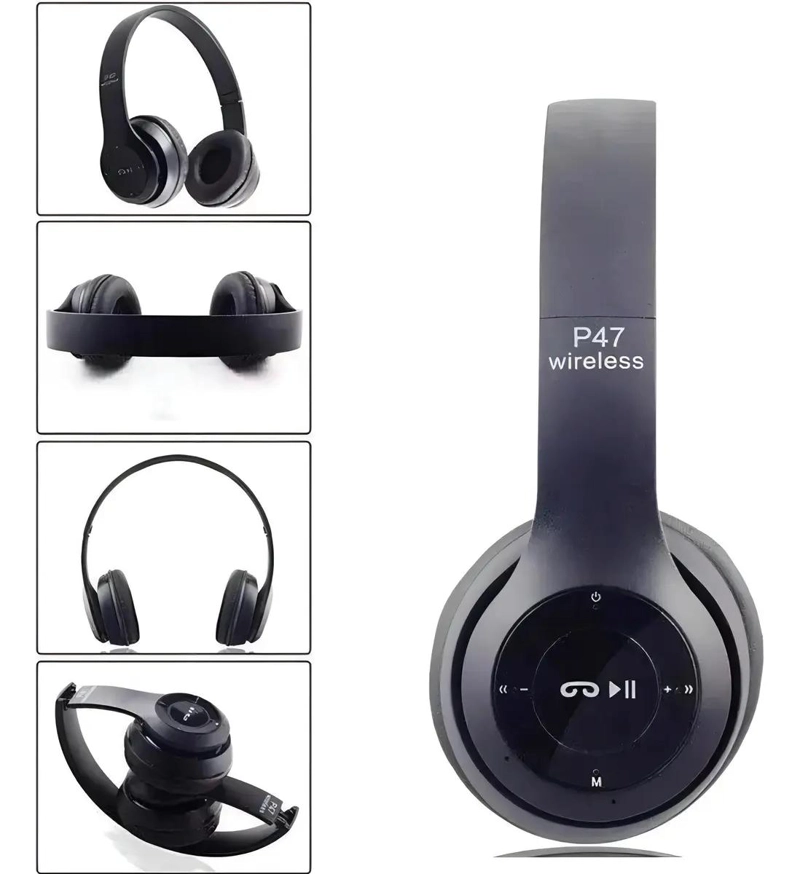 AURICULARES INALAMBRICOS P47 CON BLUETOOTH Y MICROFONO - 1