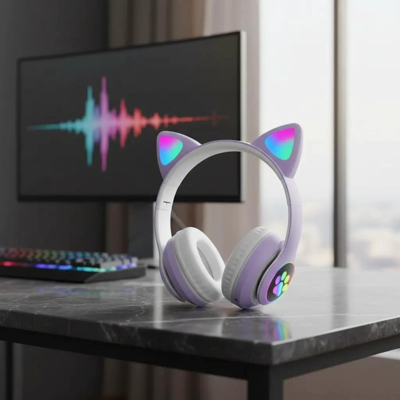AURICULARES INALAMBRICOS PARA NIÑOS CON LUZ LED Y BLUETOOTH - 2