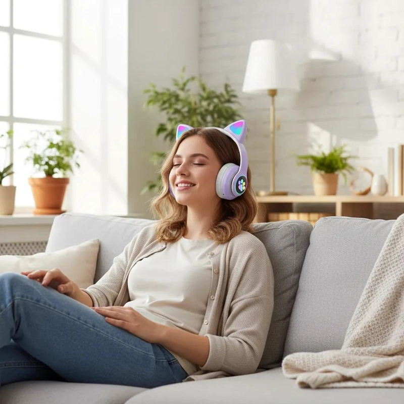 AURICULARES INALAMBRICOS PARA NIÑOS CON LUZ LED Y BLUETOOTH - 4