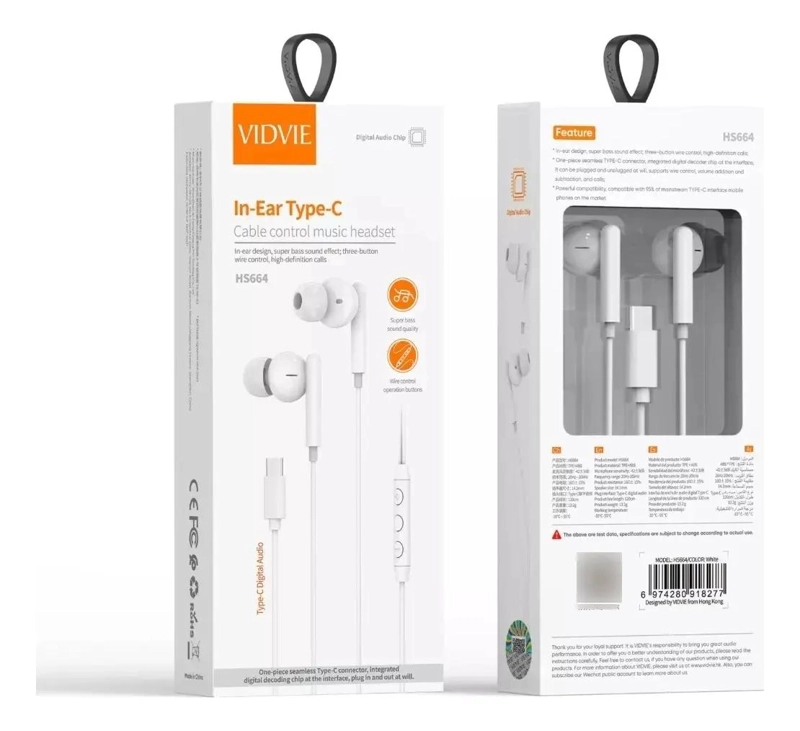 AUDIFONOS IN-EAR CON CABLE USB TIPO C PARA ANDROID - 4