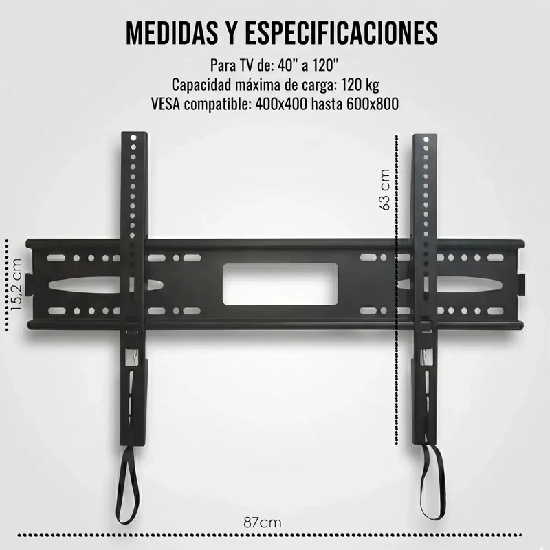 SOPORTE FIJO PARA TV DE 40 A 120 PULGADAS HASTA 100 KG - 2