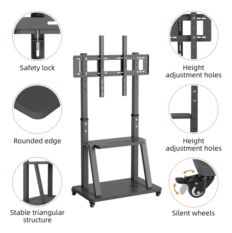 SOPORTE MOVIL PARA TV DE 32 A 65 PULGADAS CON RUEDAS - 3