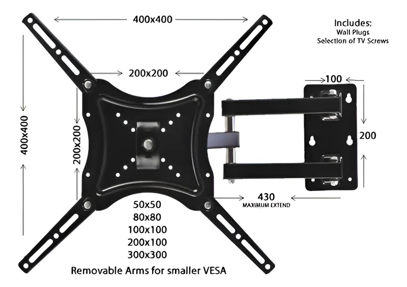 SOPORTE DE BRAZO PARA TV DE 14 A 55 PULGADAS - 3