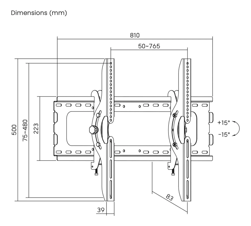 SOPORTE DE TV PREMIUM INCLINABLE 32 A 55 PULGADAS - 2