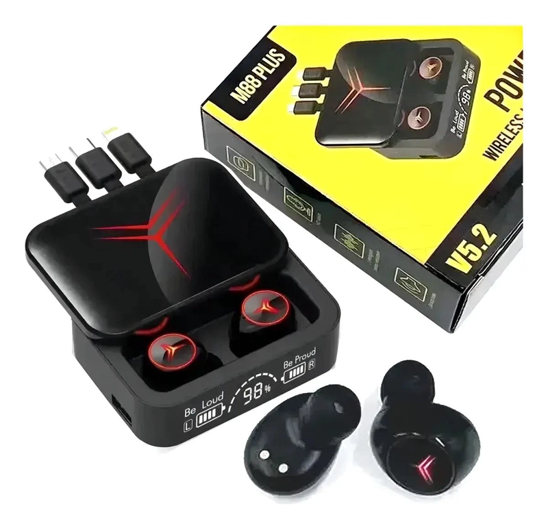 AUDIFONOS INALAMBRICOS BLUETOOTH M88 PLUS CON CONTROL T - 3