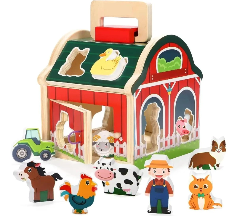 JUGUETE DE ENCAJE ANIMALES DE GRANJA EN MADERA - 2