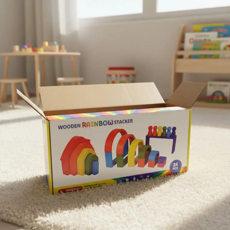 ARCO IRIS MONTESSORI DE MADERA PARA NIÑOS - 1