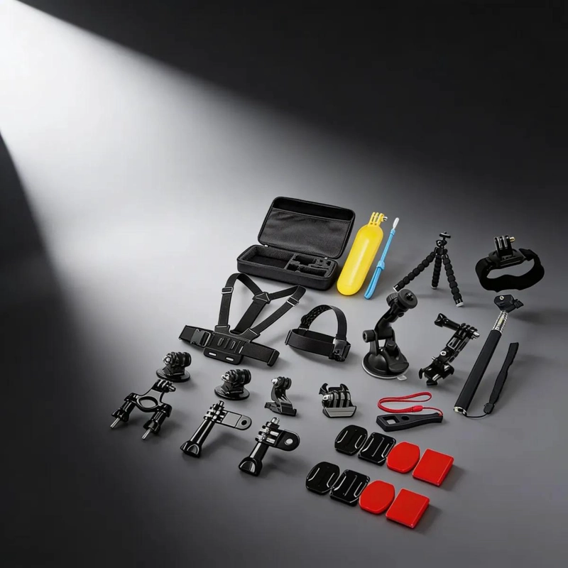 KIT 28 ACCESORIOS PARA CAMARA DEPORTIVA CON ESTUCHE - 5