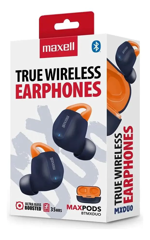 AUDIFONOS INALAMBRICOS BLUETOOTH MAXPODS 35 HORAS AZUL - 4