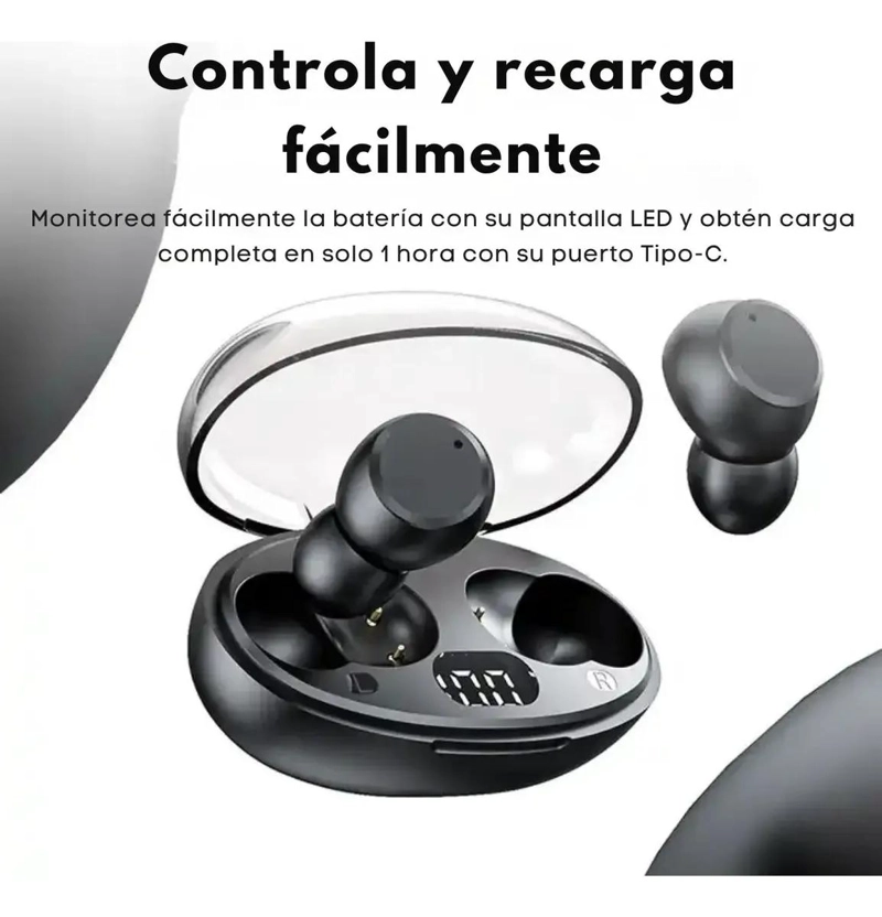 AUDIFONOS BLUETOOTH TWS IPX CON CARGA RAPIDA Y LED - 2