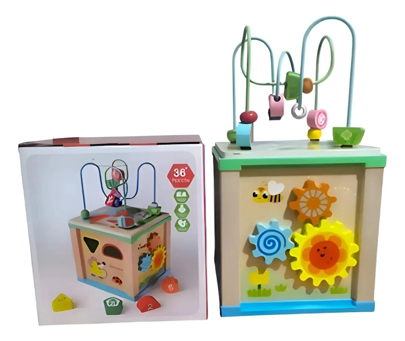 CAJA DE MOTRICIDAD CON PIZARRA DE MADERA MONTESSORI - 1