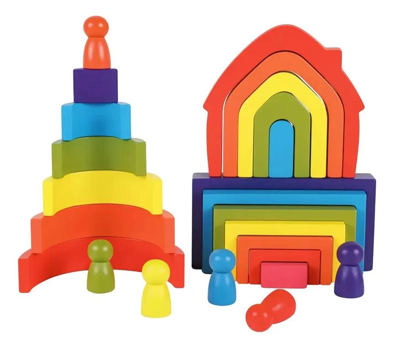 ARCOIRIS DE MADERA 24 PIEZAS PARA JUEGOS CREATIVOS - 2