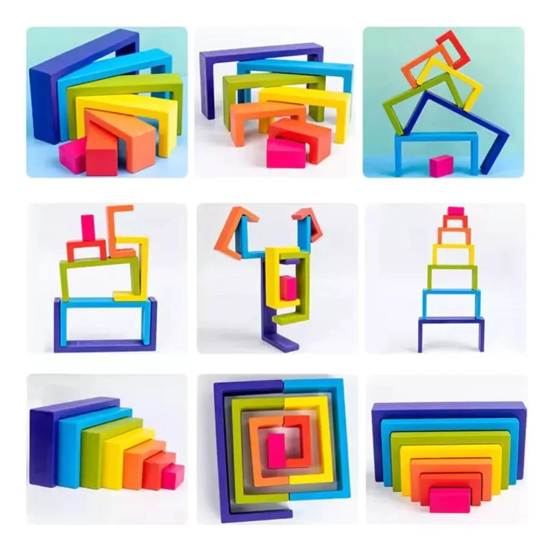 ARCOIRIS DE MADERA 24 PIEZAS PARA JUEGOS CREATIVOS - 4