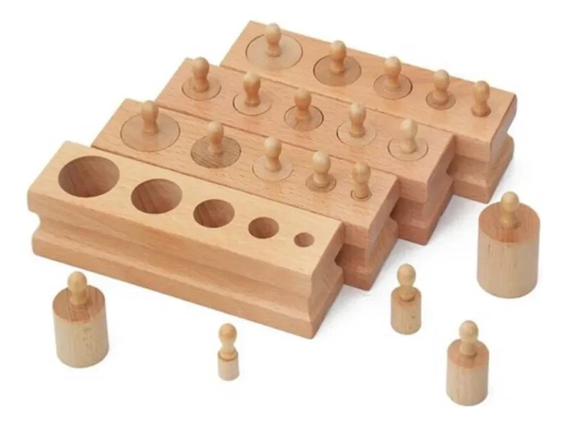 CILINDROS MONTESSORI DE MADERA PARA EDUCACION - 1