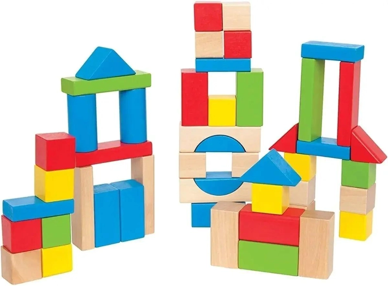 BALDE DE BLOQUES DE CONSTRUCCION DE MADERA PARA NIÑOS - 2